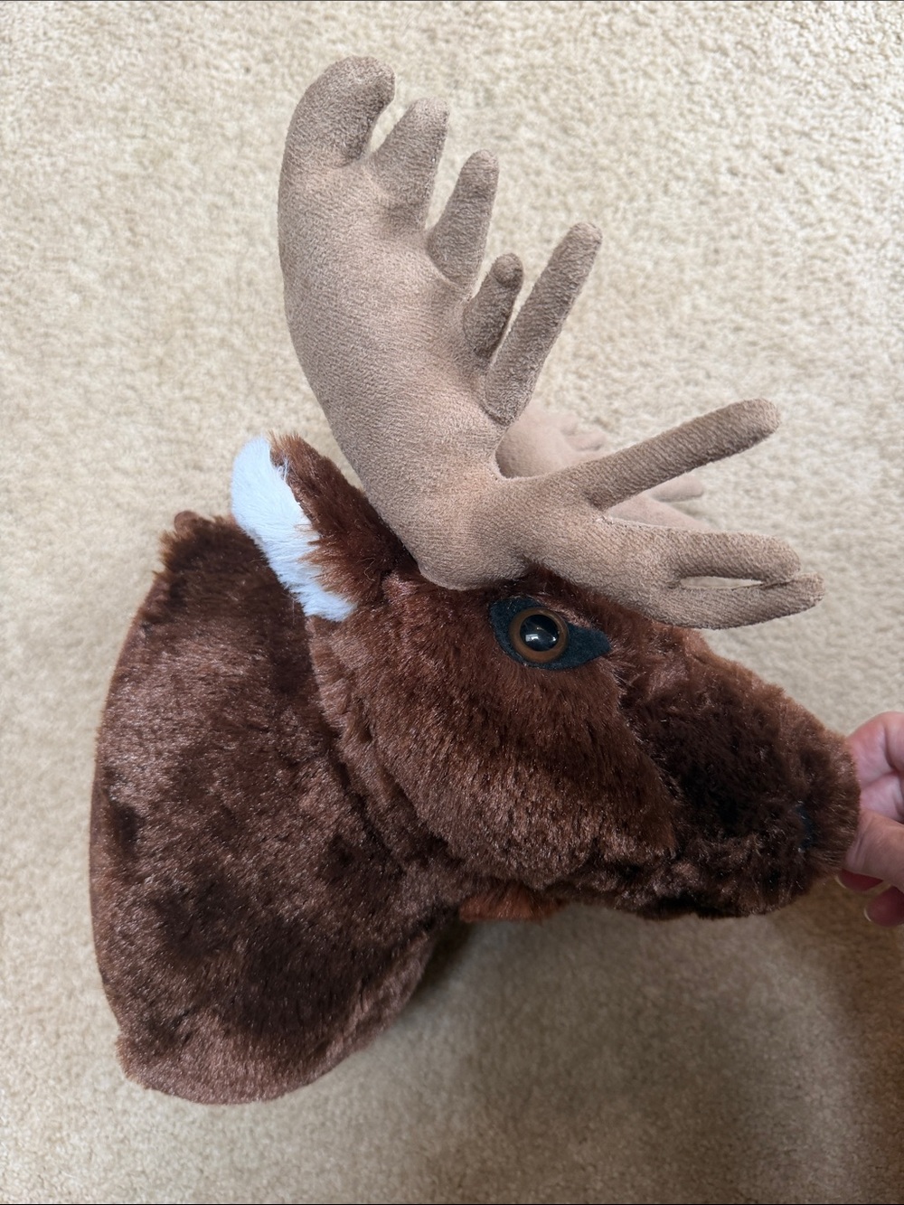 Adore Yukon Moose Plush Stuffed Animal Head Wall Mount – 13”